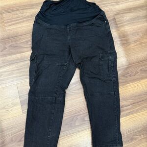 Black Maternity Cargo Pants